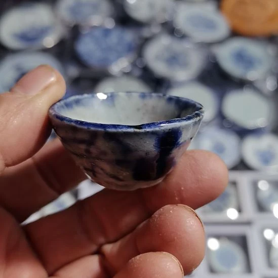 瓷片青花影青杯垫学习标本