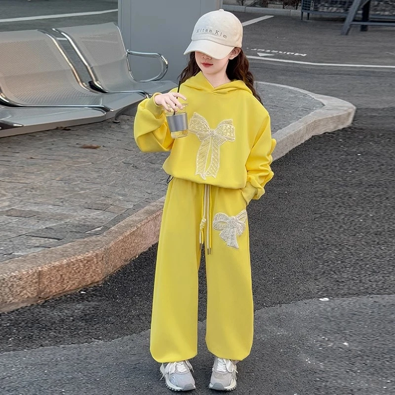 女童春秋套装2025新款大女童装儿童春季女孩卫衣运动服春装两件套