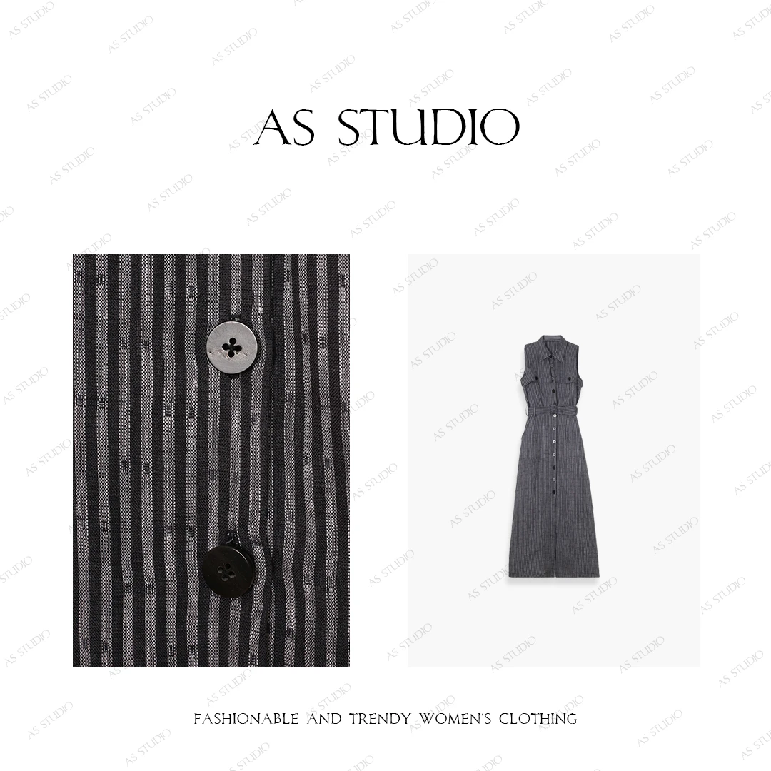 【AS小海归】25新原创高级气质亚麻无袖时装衬衫连衣裙AS25XQZ4896