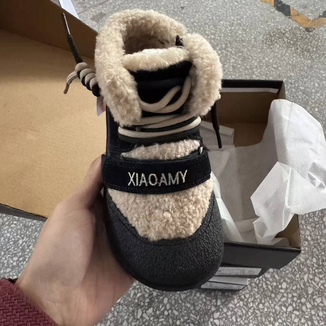 女童后拉链男冬季休闲风雪地靴运动厚底保暖百搭801-032