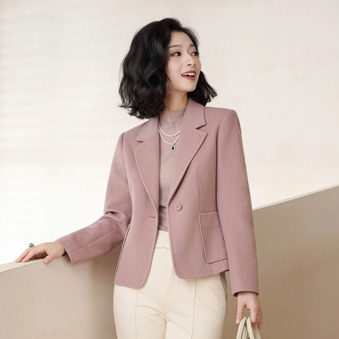 西子/【许我耀眼】100羊毛呢时尚保暖百搭翻领西装外套/WTTJ0672