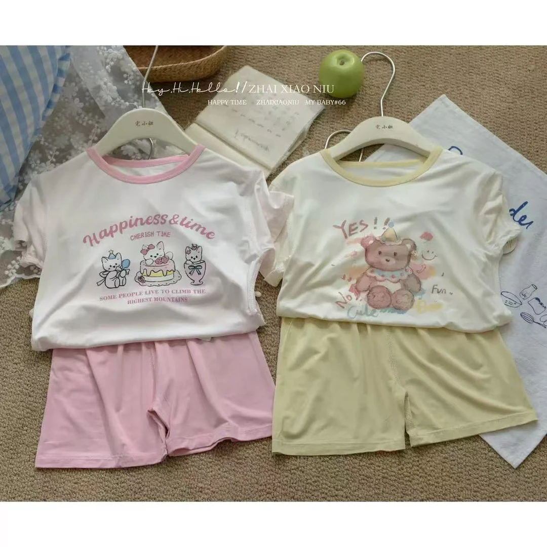 385L022 CHAO软!2025儿童优可丝家居服夏季宽松男女童睡衣套装