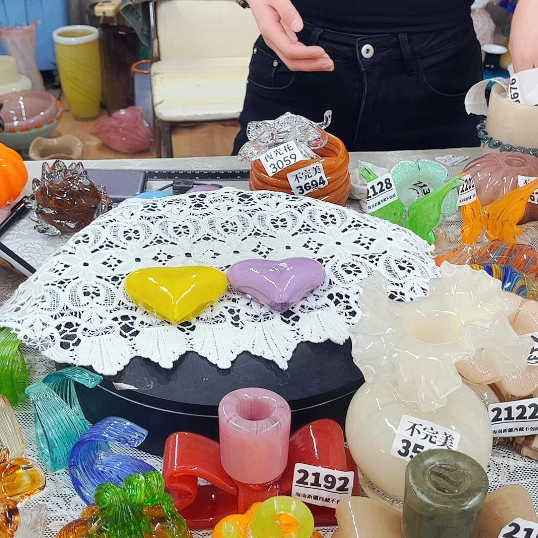2个爱心 家悦琉璃工艺品