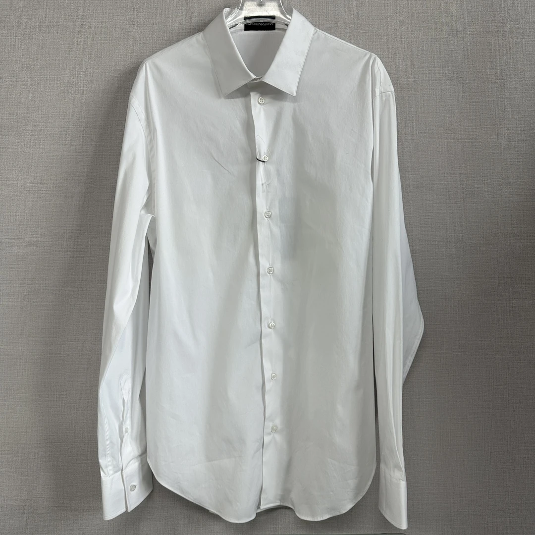 未使用 GIORGIO ARMANI/阿玛尼 阿玛尼男士白色领纯白衬衫127014