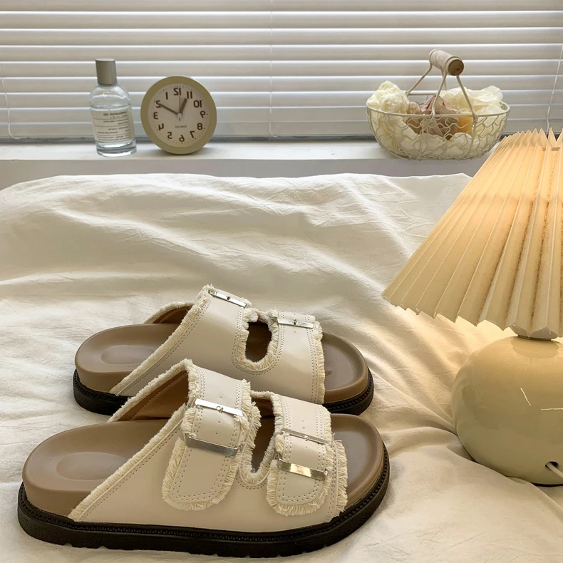 大码43勃肯拖鞋女外穿夏季2025新款高级感时尚百搭一字沙滩凉拖鞋