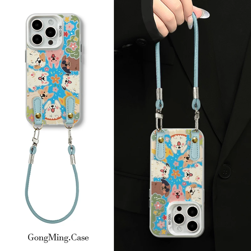 围观小狗彩银壳适用于iPhoneiPhone苹果16手机壳华为oppo小米手机