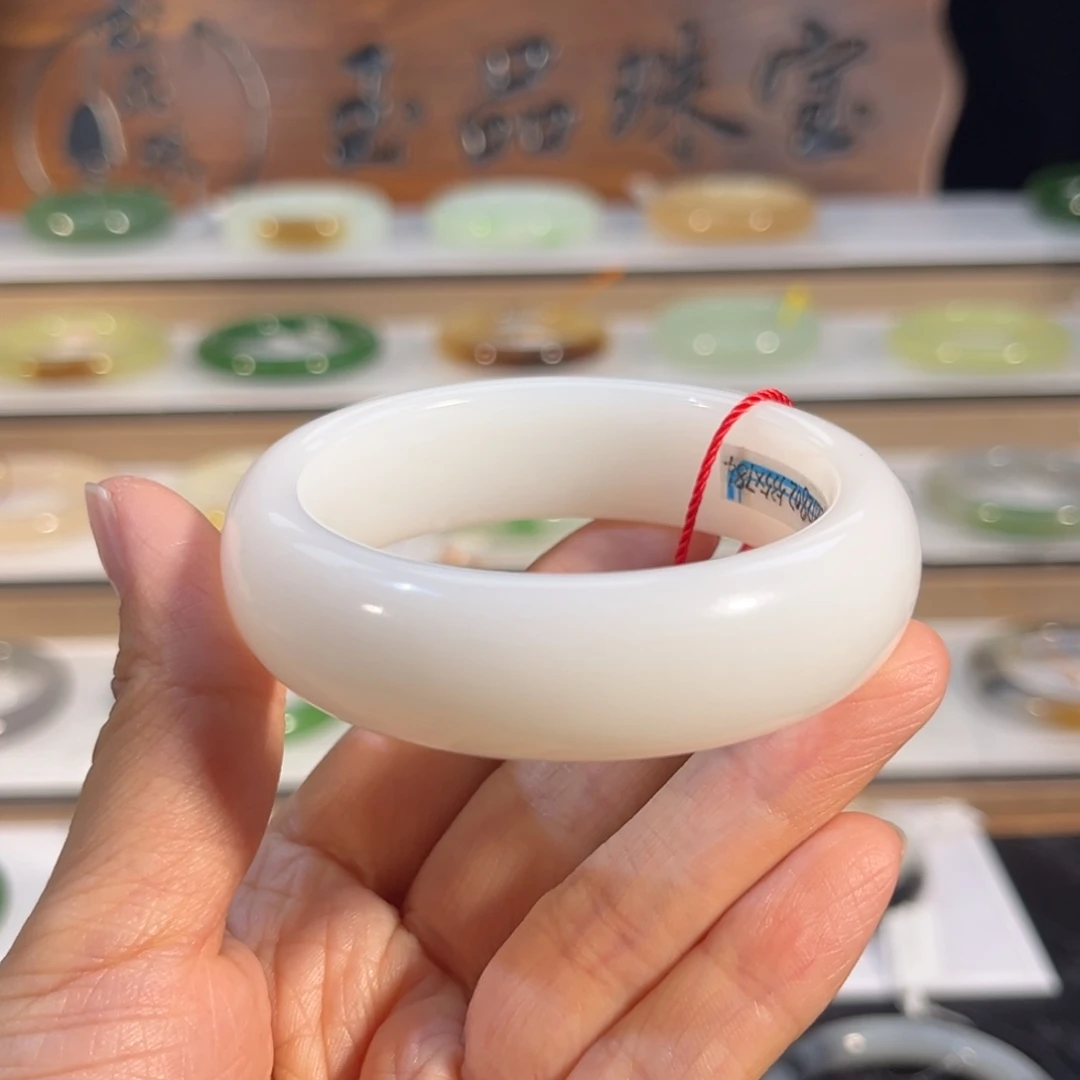 和田玉未镶嵌手镯  「羊脂白玉」新疆料