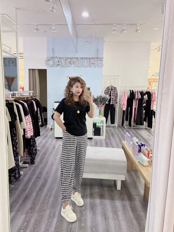 水淼黑白格萝卜裤0527