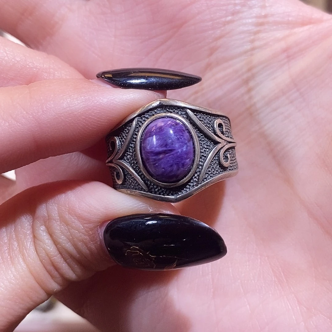 查罗石（紫龙晶）戒指银S925镶嵌V***·戒指