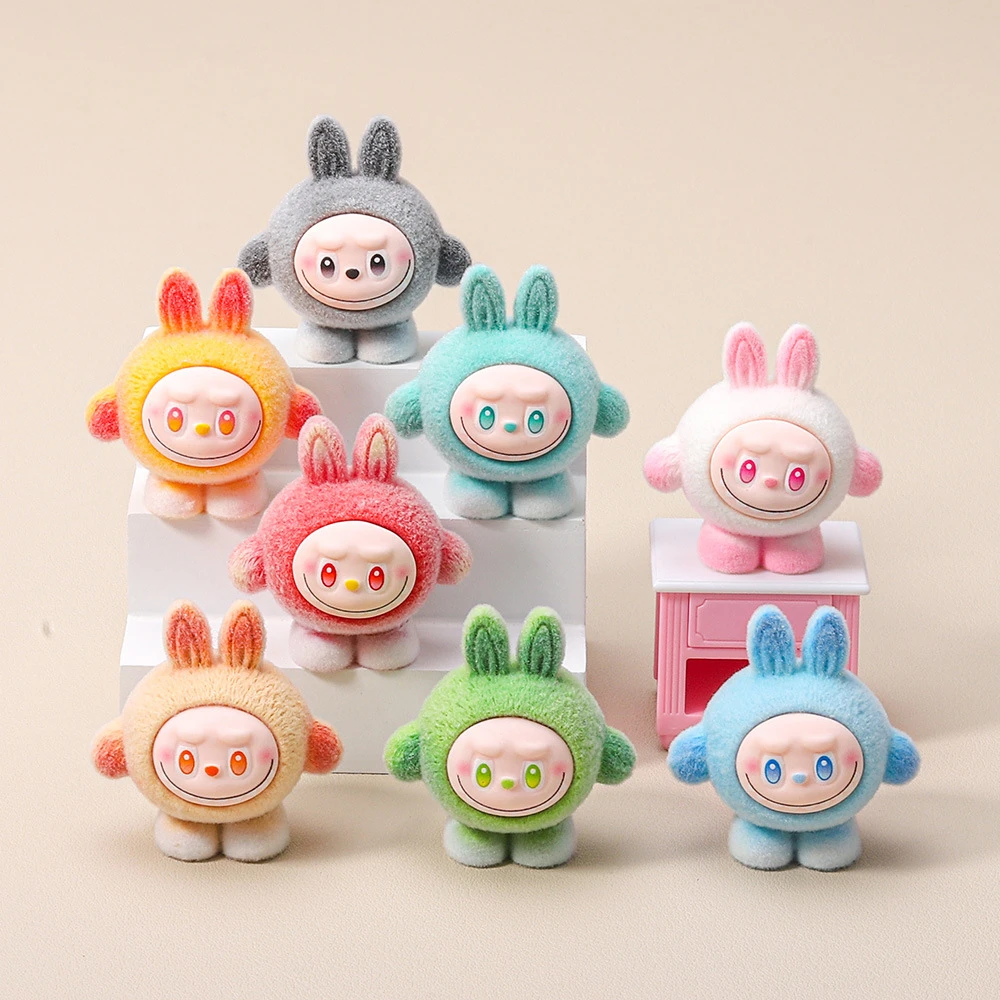 【双许愿+九宫格】植绒蛋蛋小兔子立体摆件桌面装饰摆件可爱公仔