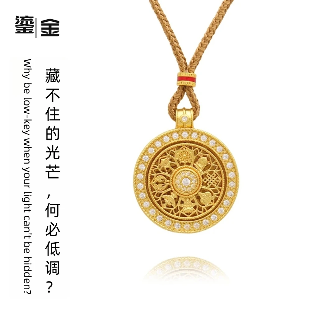 铜合金吊坠 鎏金  八宝复古/宫廷几何镀饰品古法女王转动