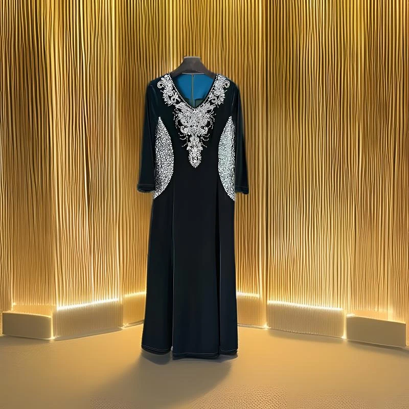 D88956设计师高端新款气质优雅时尚显瘦百搭洋气连衣裙