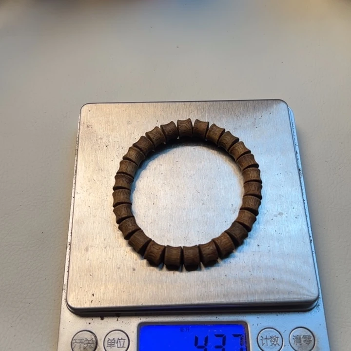 家***头沉香碎屑沉香白棋竹节单圈4g
