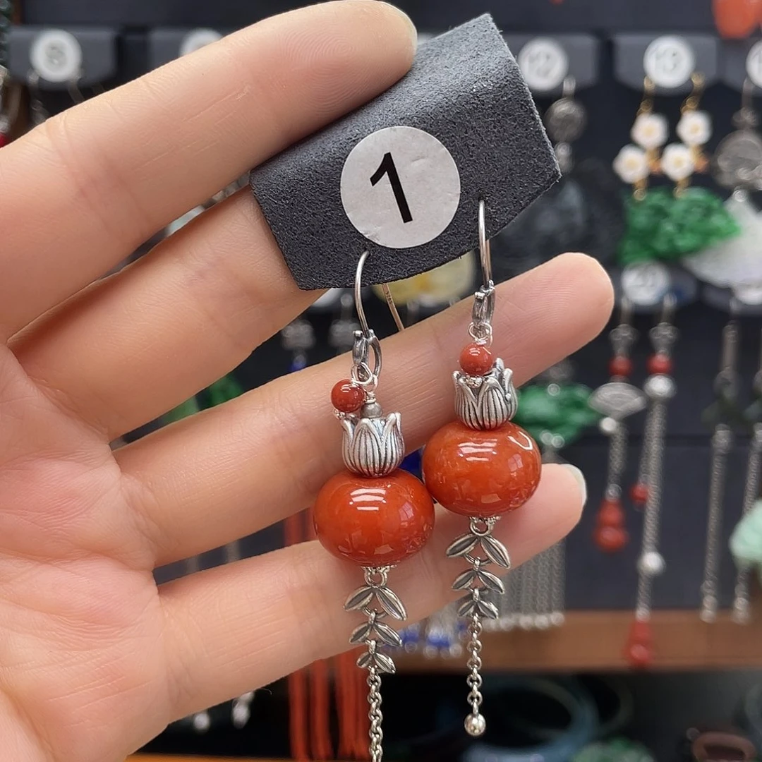 翡翠耳饰银S925镶嵌遇***猫424thjhhh