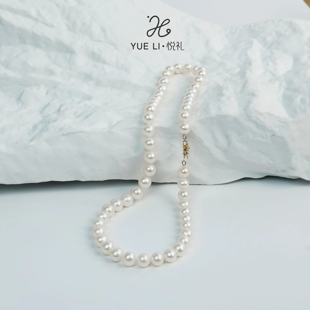 【月光·心动月光】淡水无核NGTC国检4A大证8.3-9.3mm项链14K金