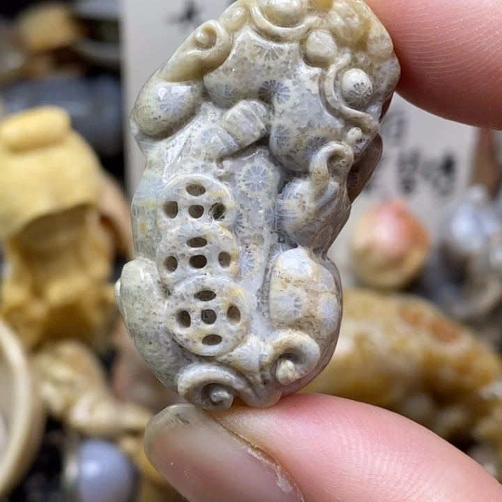 硅化珊瑚（珊瑚玉）未镶嵌颈饰