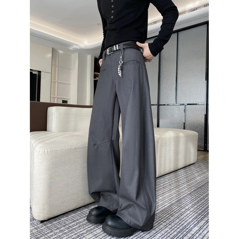 美式cleanfit廓形弯刀西裤男秋季垂坠感舒适通勤宽松阔腿休闲长裤