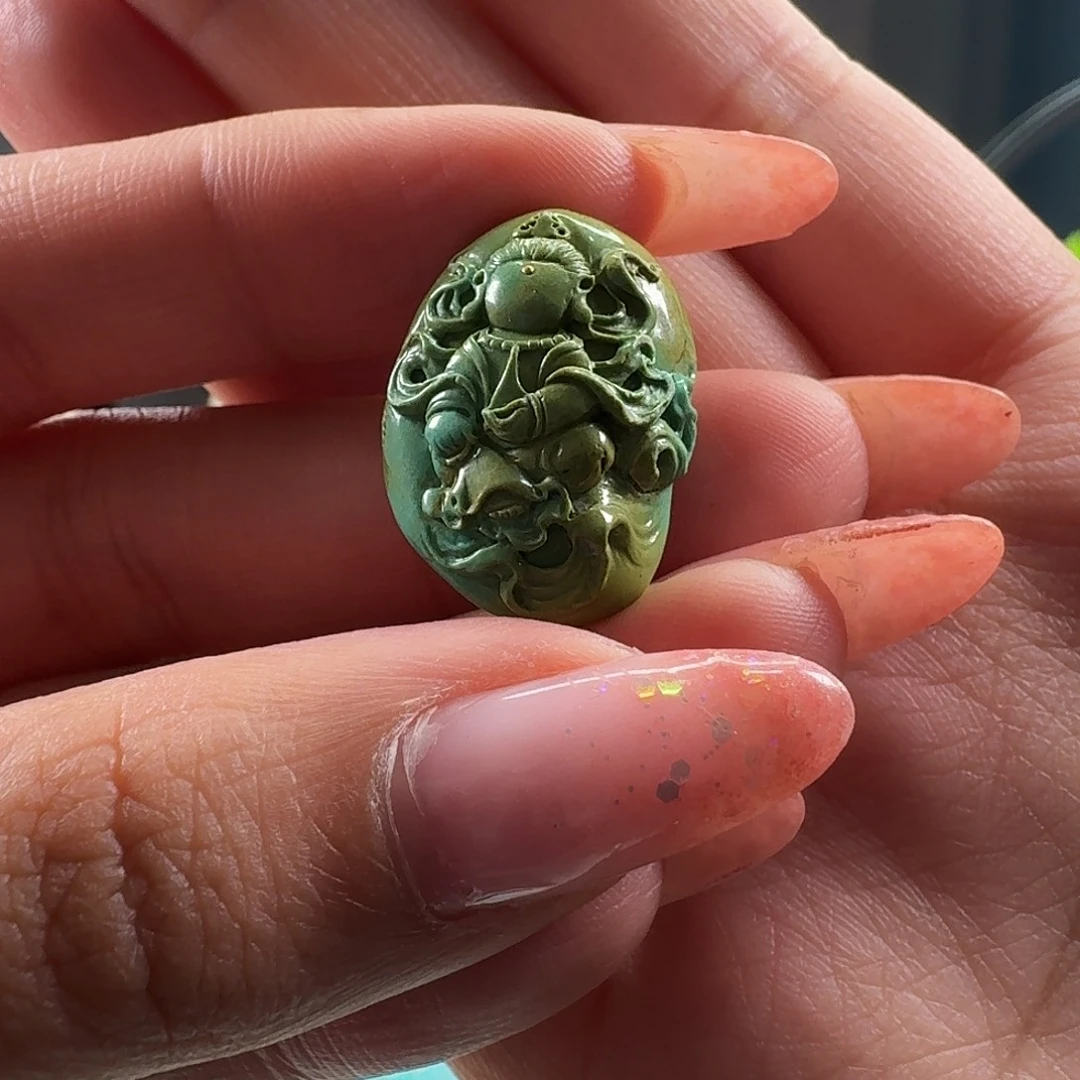 绿松石未镶嵌吊坠(不含链)观音无相