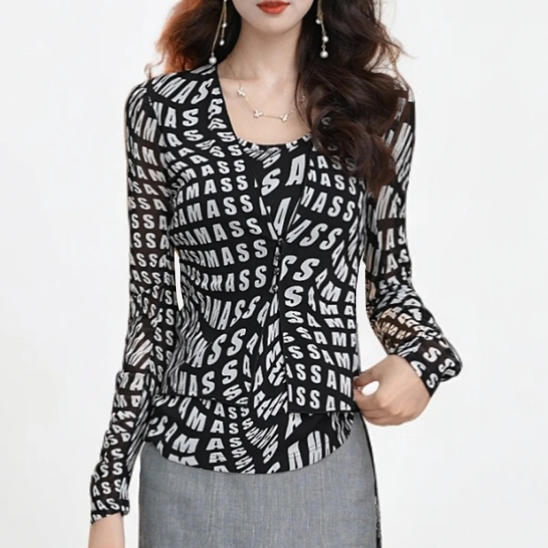 AMASS/阿玛施春夏新款气质显瘦长袖V领修身开衫女540027-2A51821