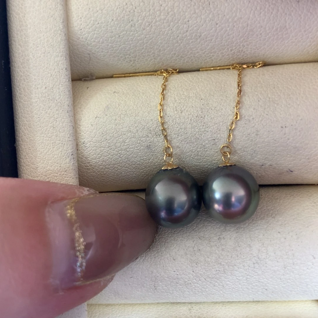 18K金镶嵌海水珍珠耳饰