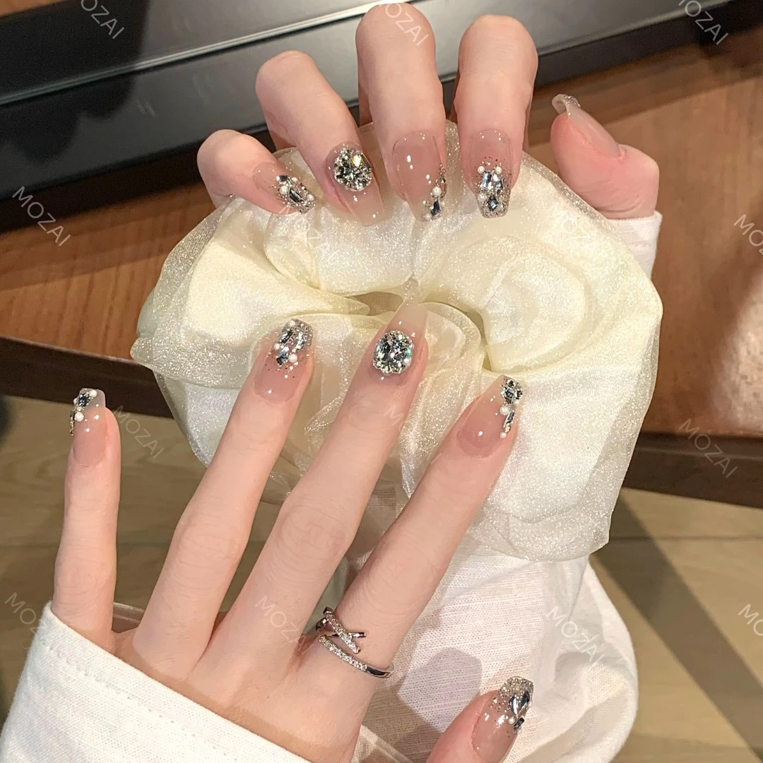 茉哉KK高定【施家全华/月下漫步】纯手工定制美甲拆卸穿戴甲A2665