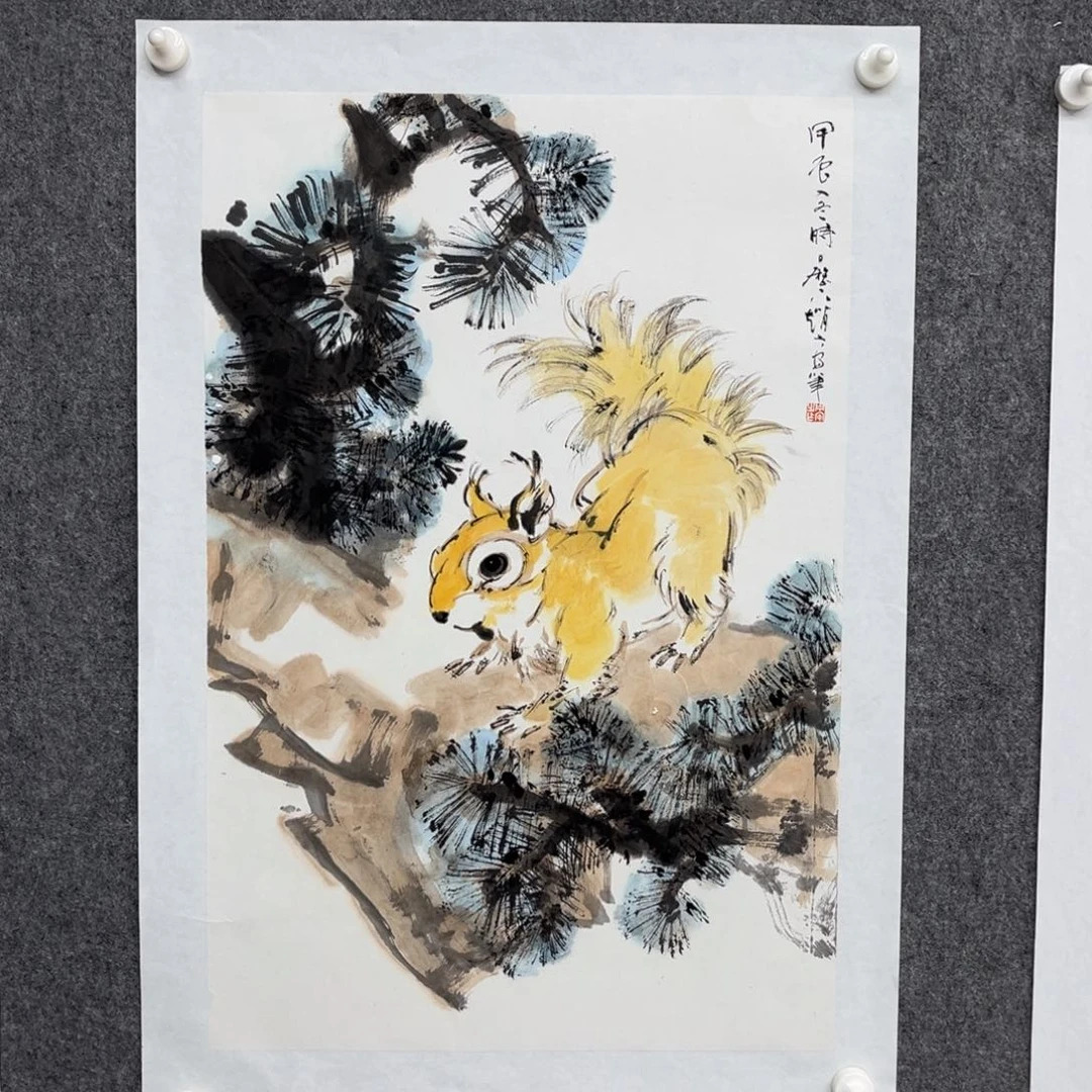 国画金*迪宣纸上的文字和文字都