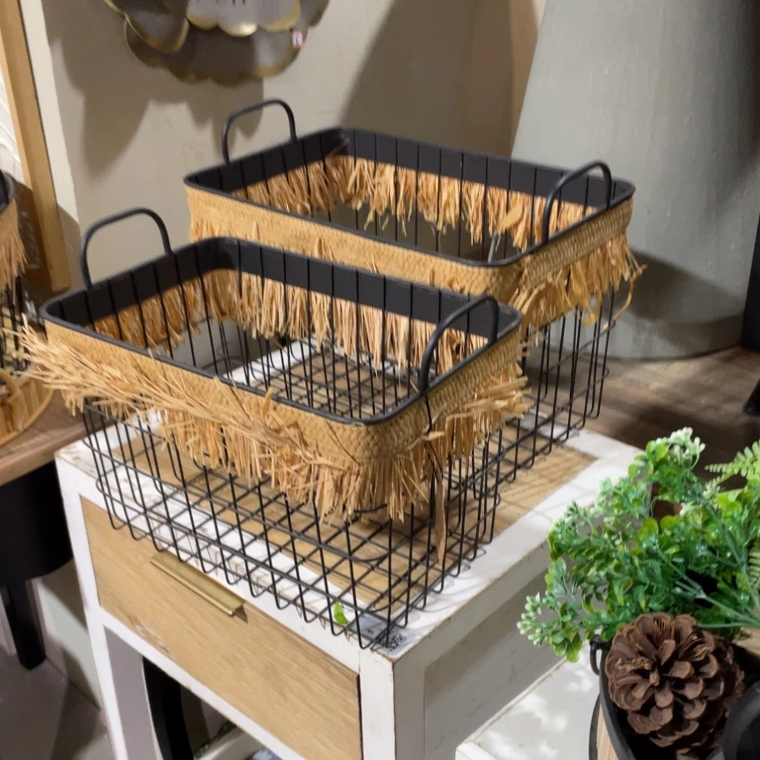 唐***唐铁铁艺篮子套二120562