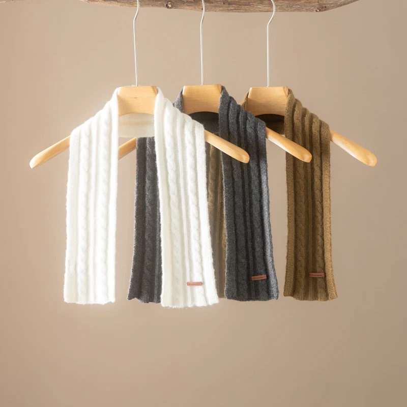 羊绒新品100%山羊绒小立体扭花围巾