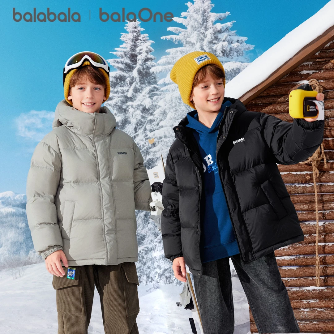 【balaOne】巴拉巴拉童装男女儿童羽绒服2025冬外套上衣温暖面包服