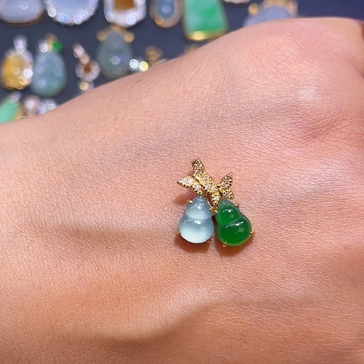 翡翠银S925镶嵌颈饰