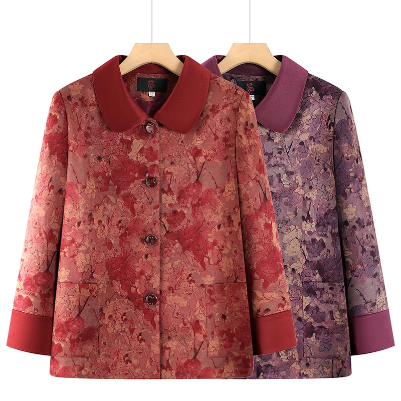 奶奶装秋装外套老年人女装老太太春季外套中老年女装妈妈春秋外套