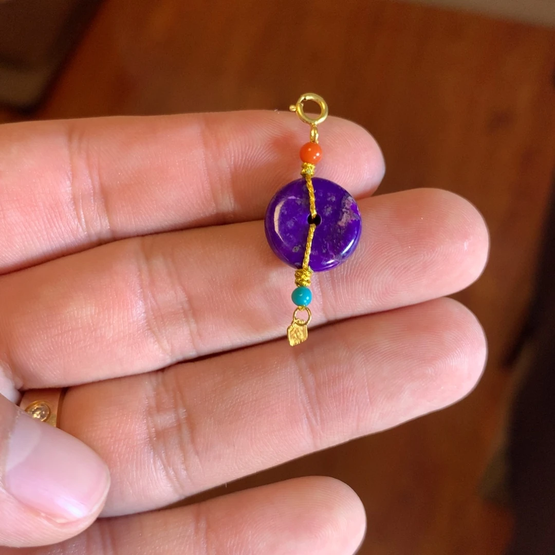 18K金镶嵌苏纪石（舒俱来）吊坠