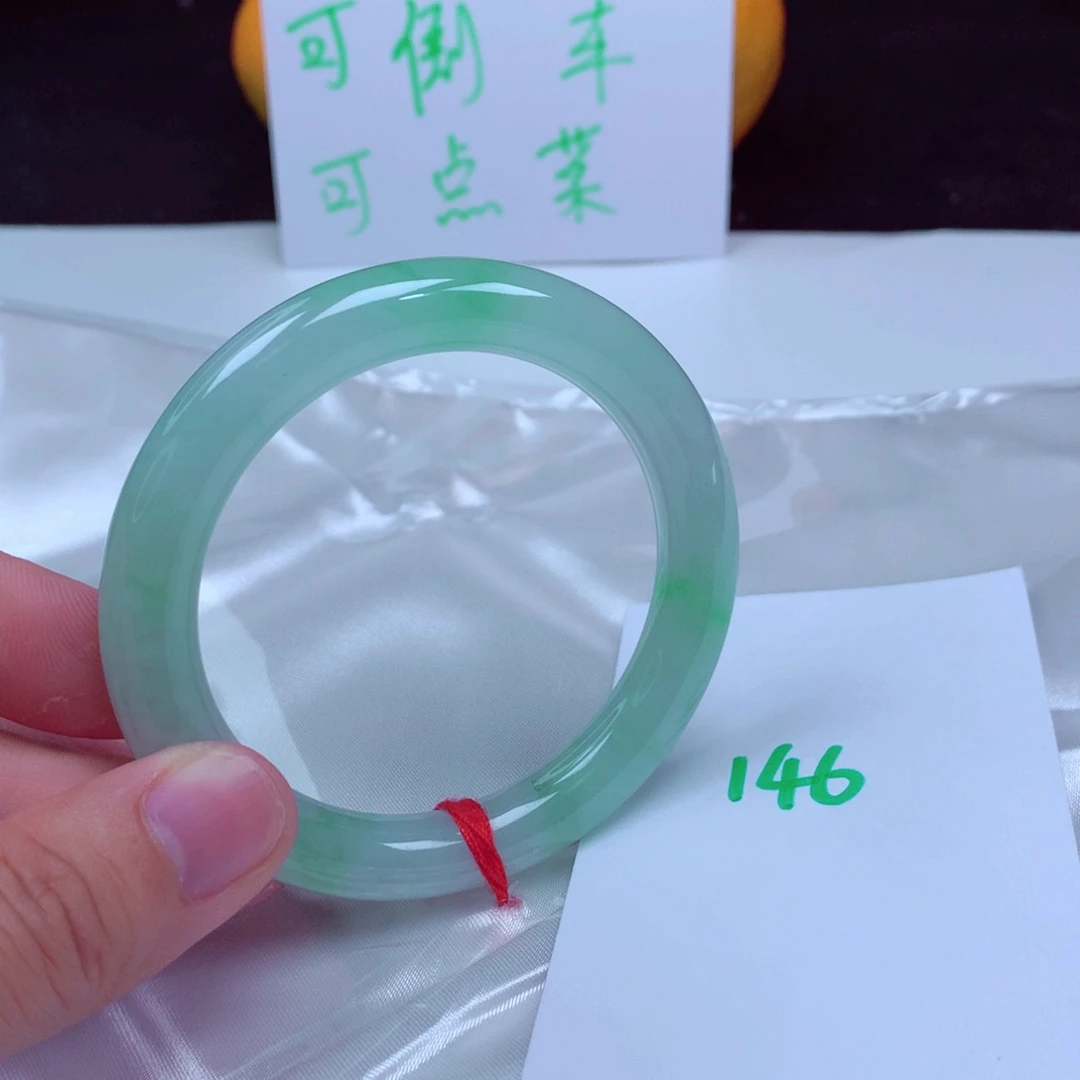 未镶嵌手镯翡翠缅甸天然A货翡翠手镯53圆条