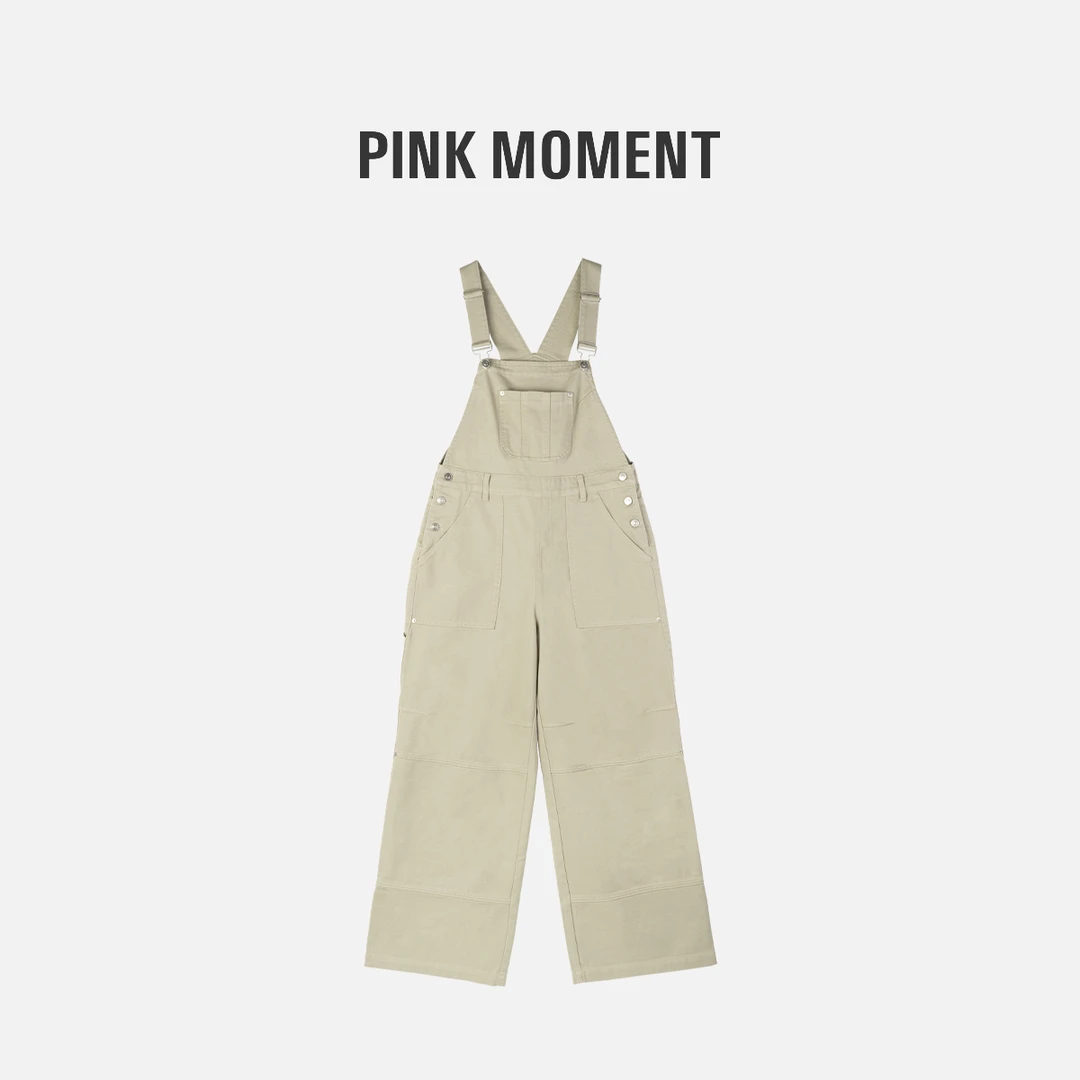 PM “背带学妹” 卡其色大口袋背带长裤 ND1A0045