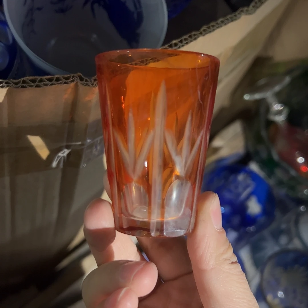 水晶玻璃平底款微瑕一个