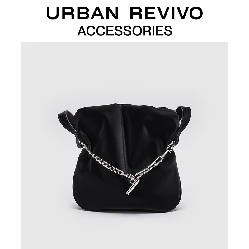 URBAN REVIVO2025秋季新款女士水桶金属链条单肩包UAWB50213