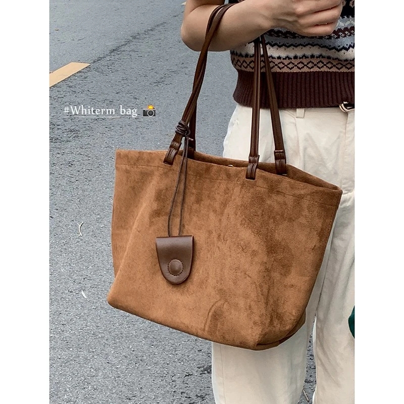 慵懒风大容量包包女款爆款2025新款秋冬复古单肩包百搭通勤托特包