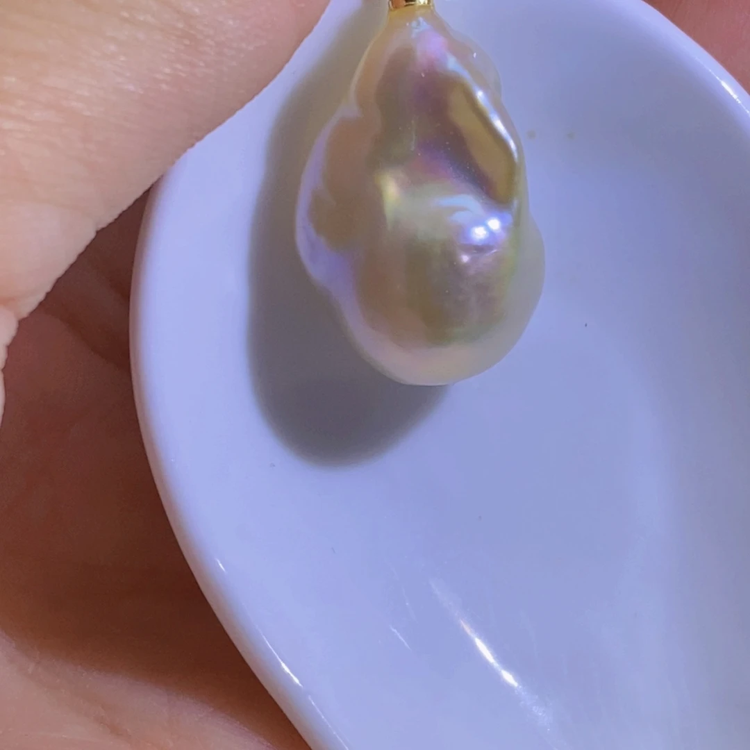 银S925镶嵌淡水珍珠天然淡水珍珠无染色无优化