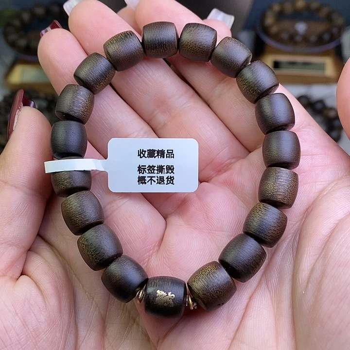 沉香手串越南芽庄白棋楠1.0桶珠玉化沉水