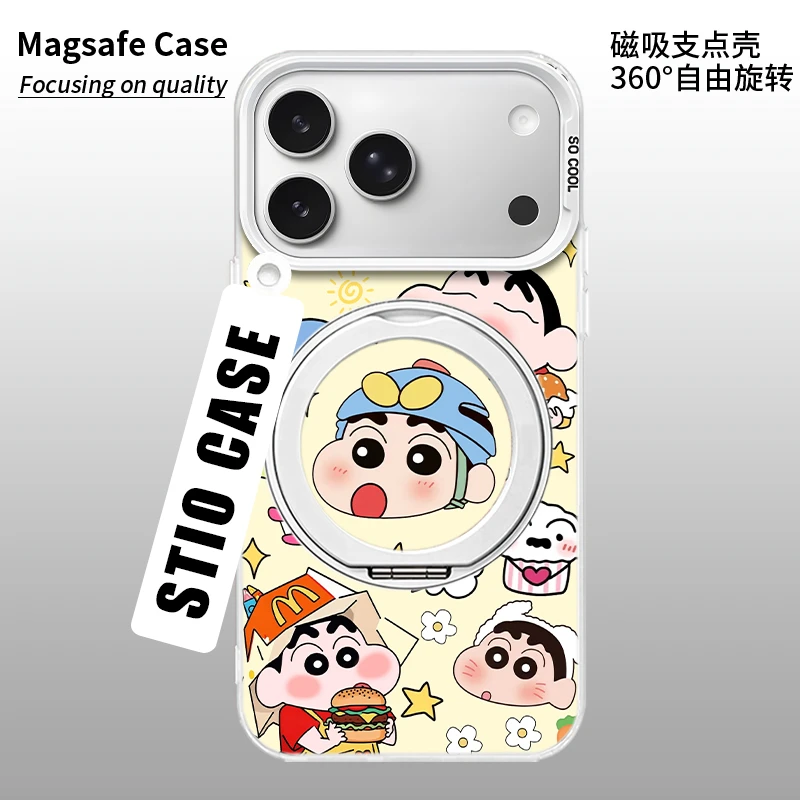 超人小新适用iPhone17pro二合一旋转支架苹果17防摔磁吸手机壳