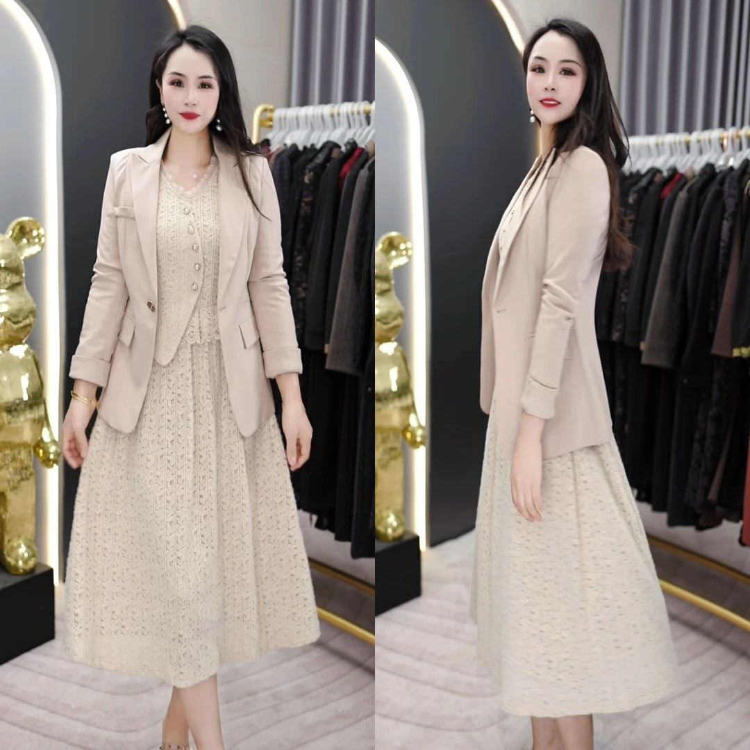 西服清仓2025春季九分袖百搭修身显瘦西装外套女士时尚西服 M-4XL