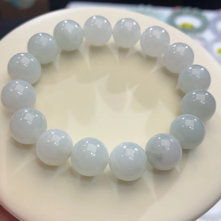 翡翠未镶嵌手链冰胶蓝卡13