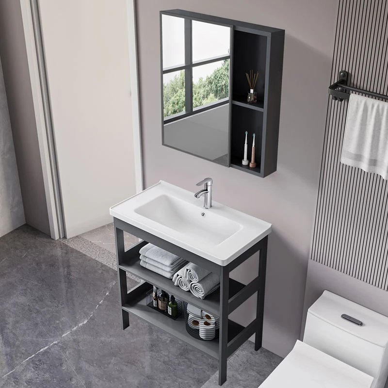 落地式家用组合简易卫生间一体洗脸盆小户型浴室柜洗漱台池