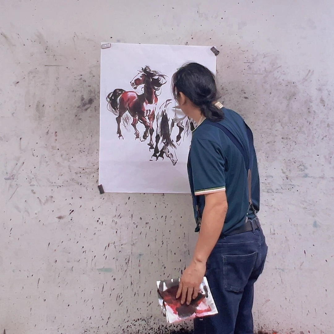 吹***米国画90cmx70cm吴风之画马