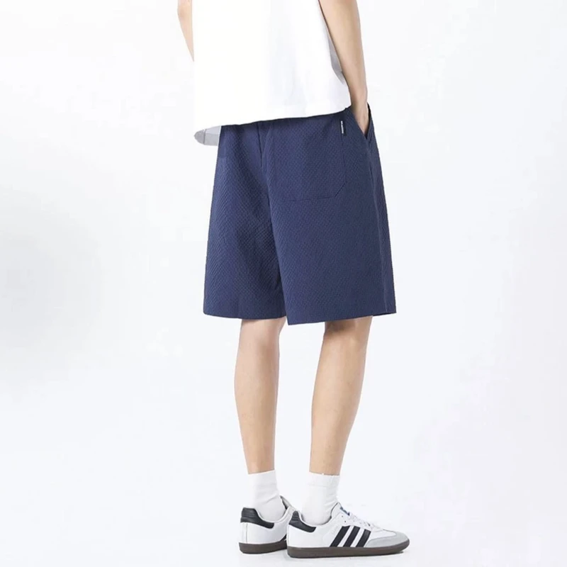 夏季新款冰丝速干泡泡纱短裤情侣休闲时尚cleanfit男夏季外穿短裤