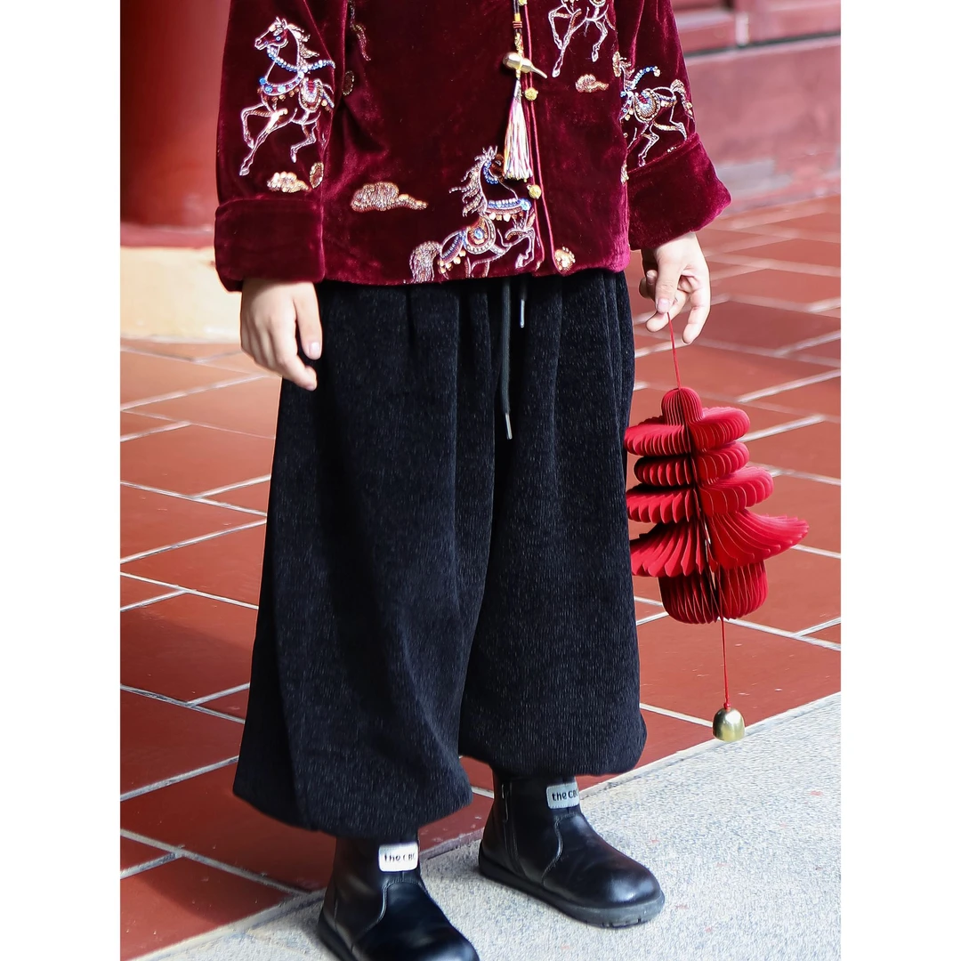 伟伟同款【裤王3.0】2025冬儿童束脚裤加绒长裤WW1011