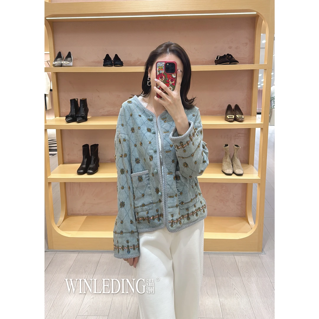 温澜服饰·雅“聚光”重工钉珠锁边10078