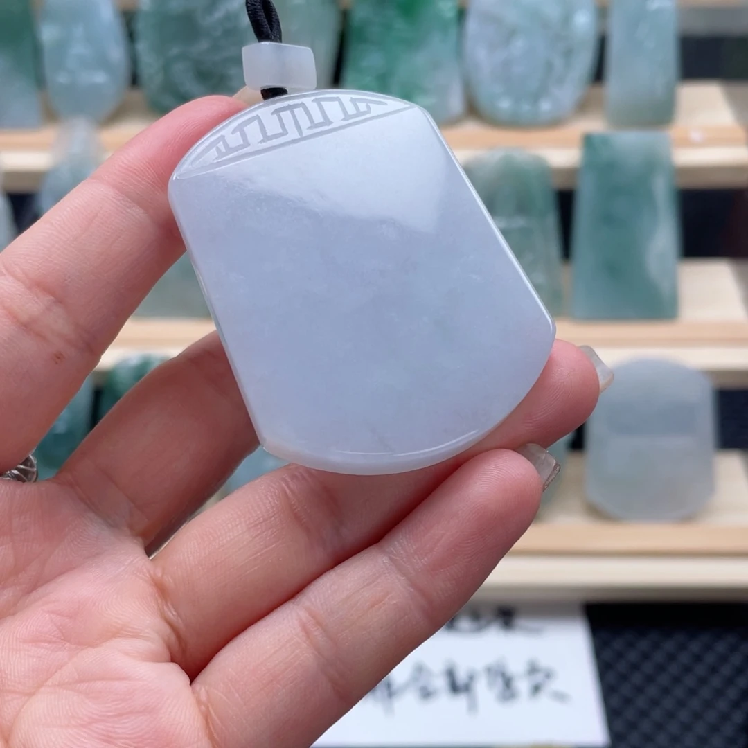 翡翠颈饰未镶嵌天然缅甸翡翠A货吊坠仿古无事