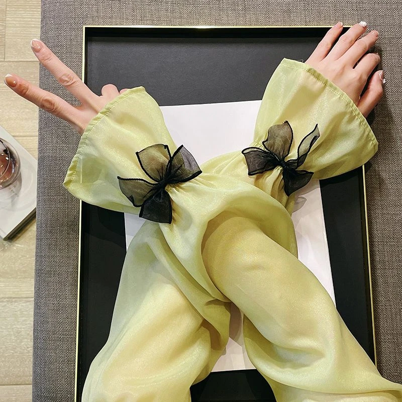 防晒袖套女骑行开车户外套袖手袖宽松遮阳薄款夏冰袖护臂百搭E422