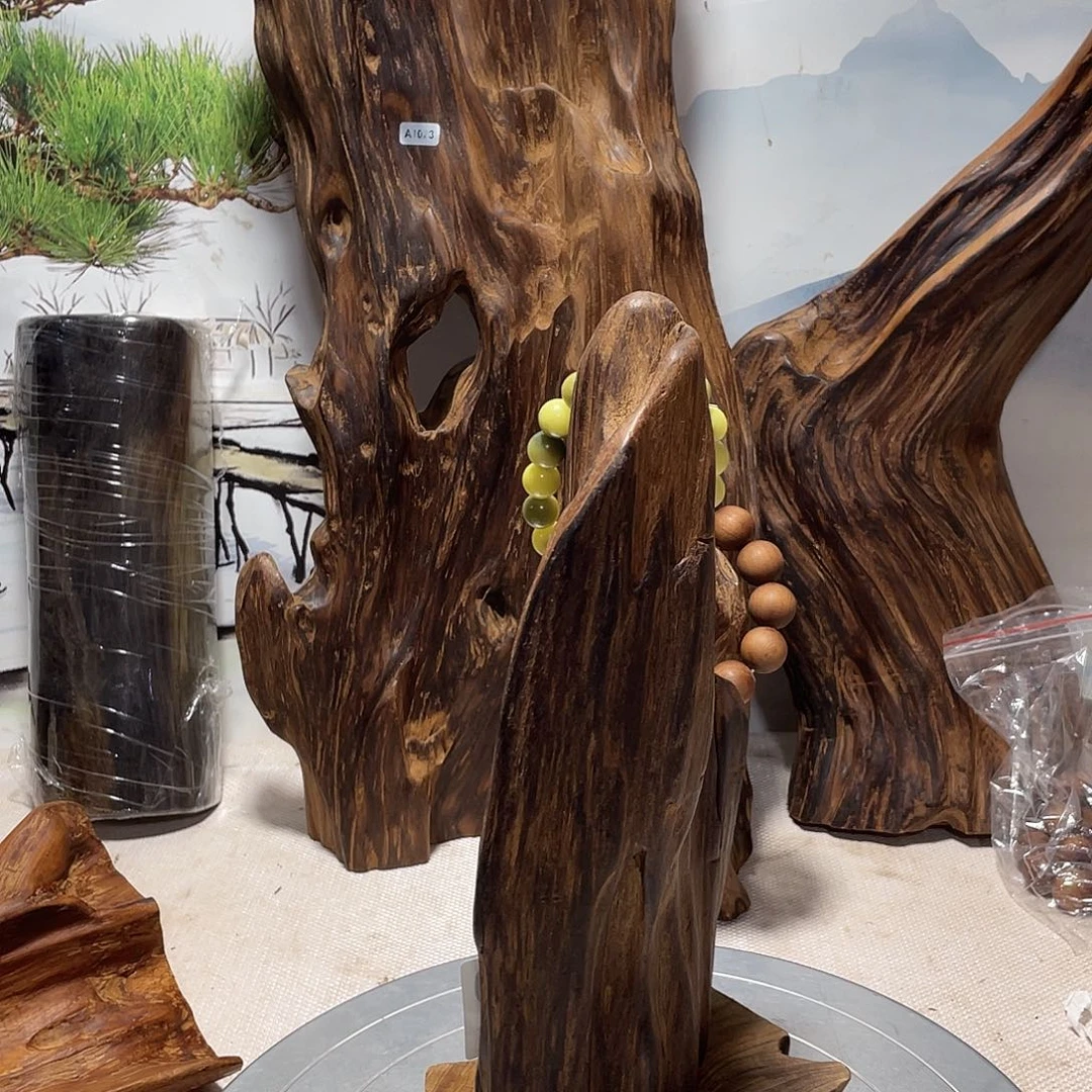 诉***家玉土沉香香木香木摆件
